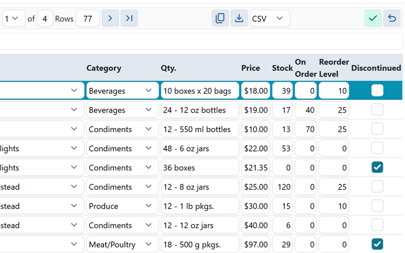 Add the ability to update data to your grid control